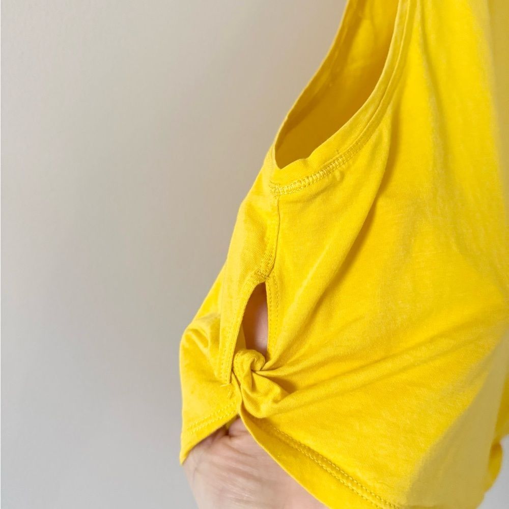 CRZ Yoga Athletic Tank with Side Knot Detail in Yellow Size S - Picture 3 of 5